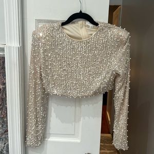 gorgeous sequence crop shirt